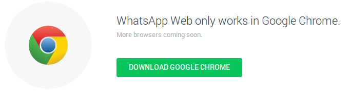 Whatsapp somente pelo Chrome