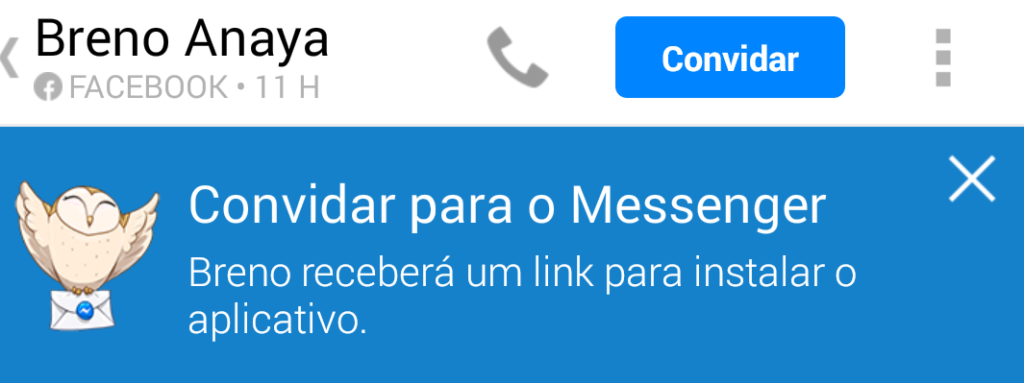 contato que não tem aplicativo messenger