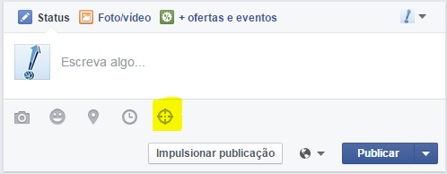 Alcance organico no facebook tela de postagem